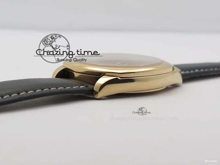 MiroTime 0103 EyeCatching Cellini Date RG Rose Gold Dial Numeral Markers On Black Leather Strap A 3884